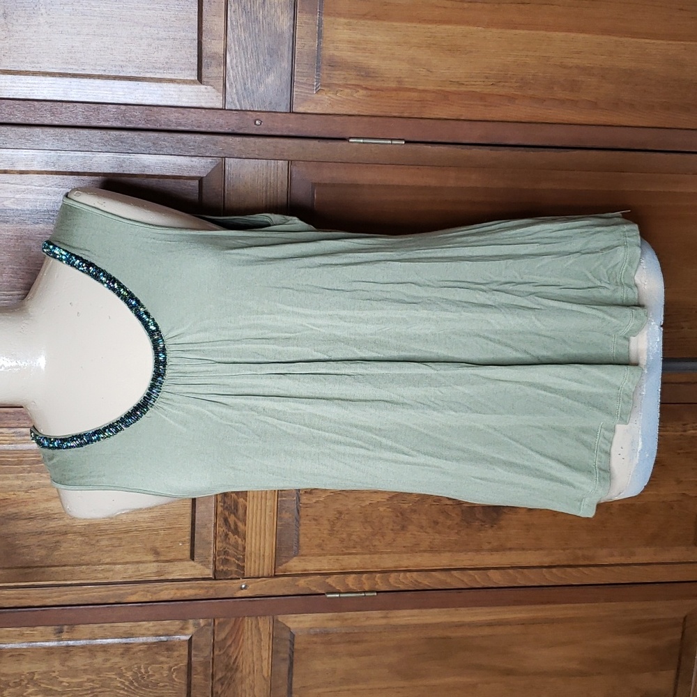 Studio Y Beaded Embellished Scoop Neck Tank Top Sz L